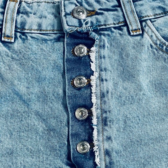 Zara Light Blue Denim Jean Mini Skirt Small - Picture 4 of 9